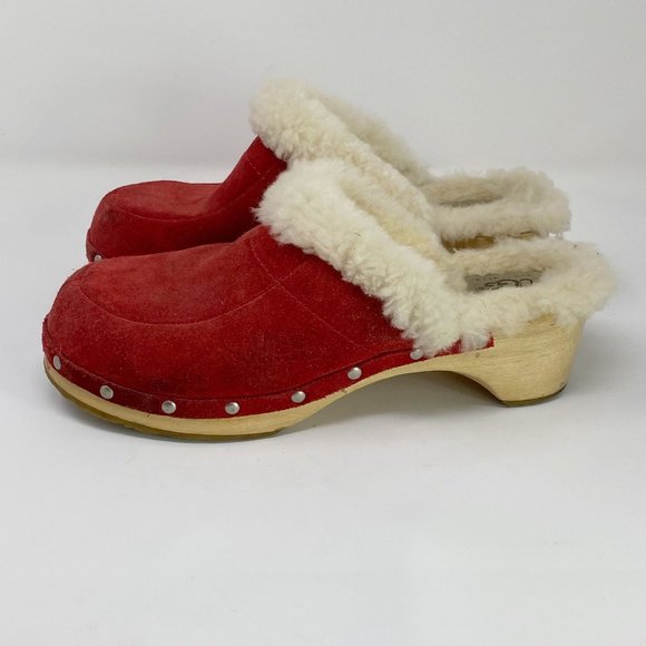 UGG Shoes - UGG Womens Kalie Clogs Red Suede Size 7
